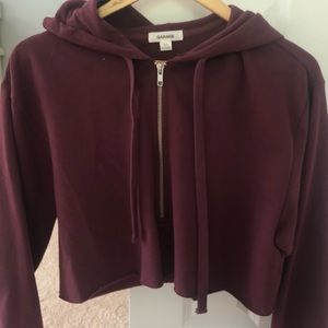 Maroon Garage Cropped Sweatshirt